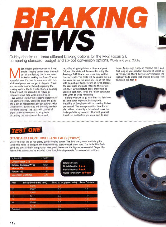 Performance Ford Magazine - PB Brakes Review